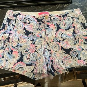 Lilly Pulitzer High Waist Shorts in Navy, Pink, and White